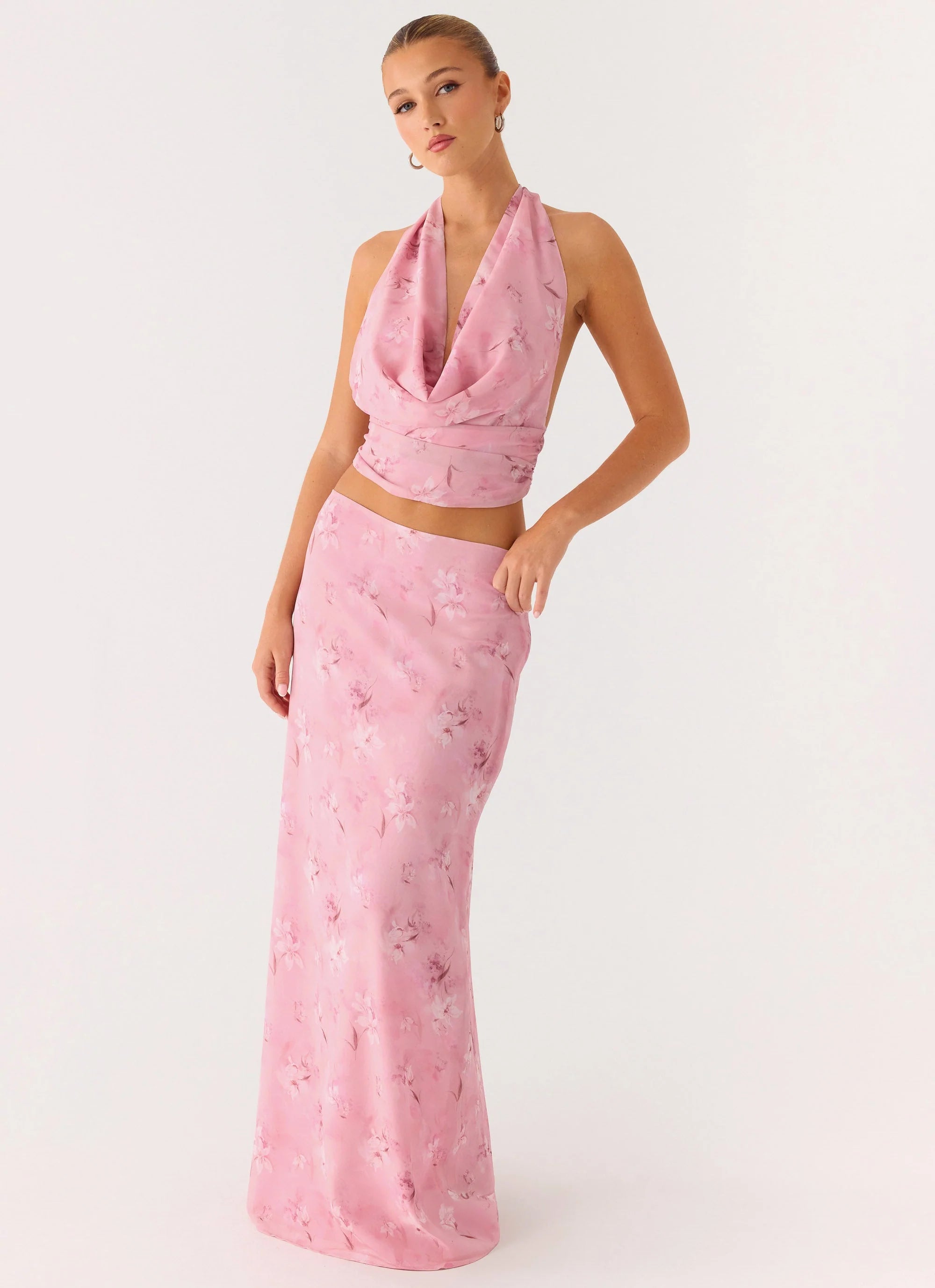 Soulful Low Rise Maxi Skirt Vintage Floral