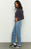 Abrand Scout 95 Mid Straight Crop Blue Jeans