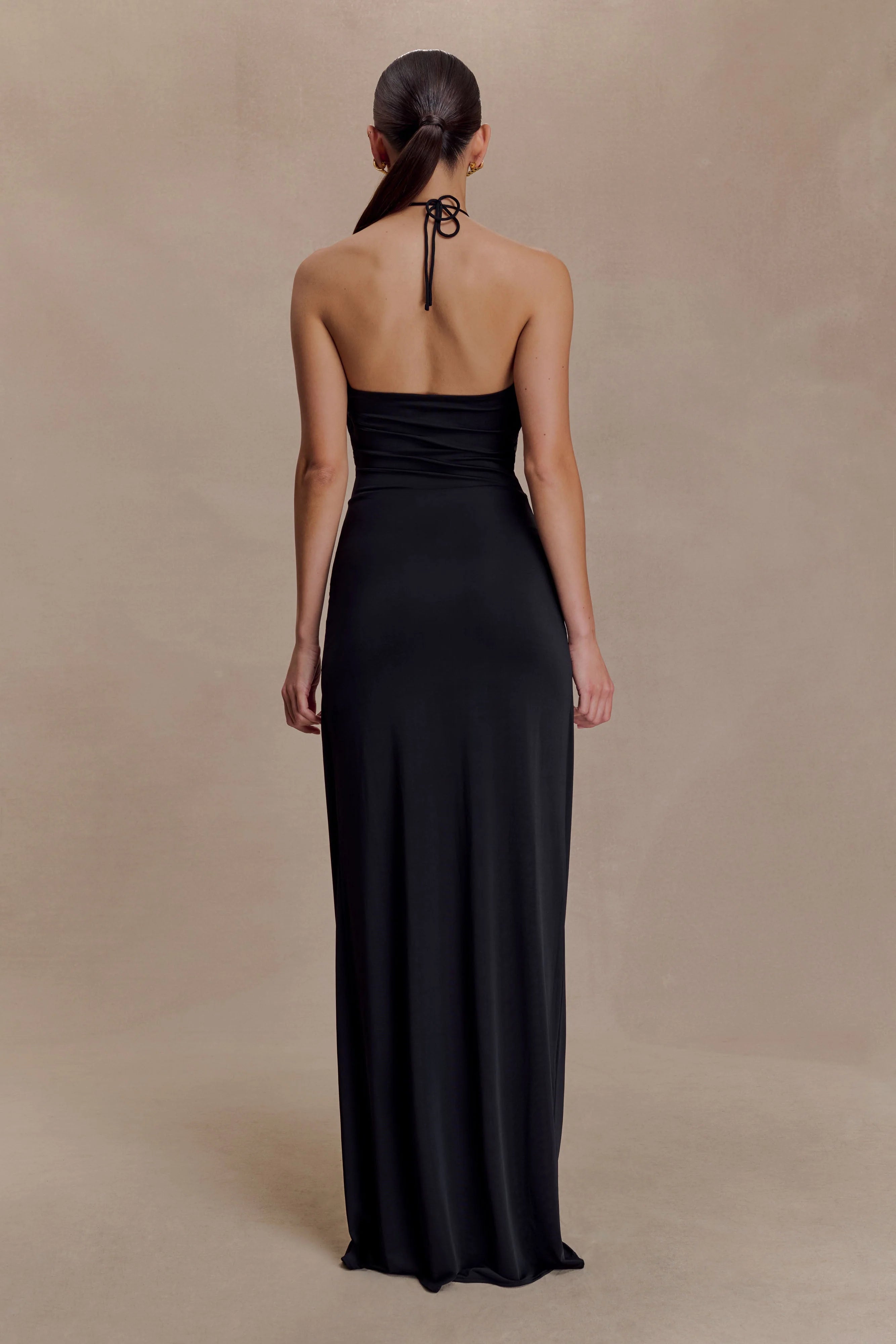 Quincy Halter Maxi Dress With Hardware Black