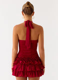 Someone Else Halter Top Dark Cherry