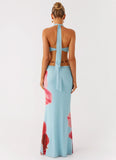 Time To Dance Maxi Dress Turquoise Bloom