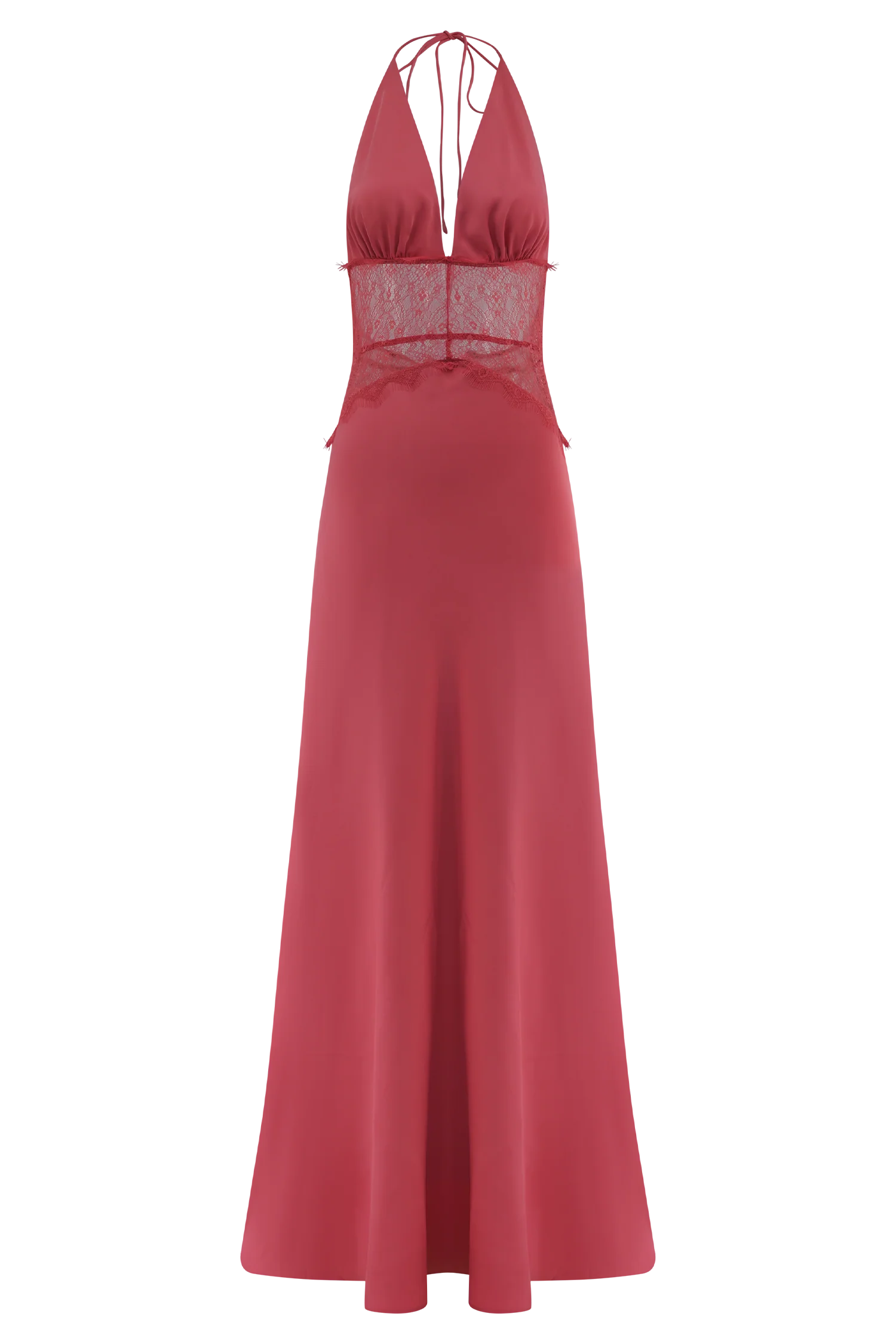 Dinah Lace And Satin Maxi Dress Blush Rose