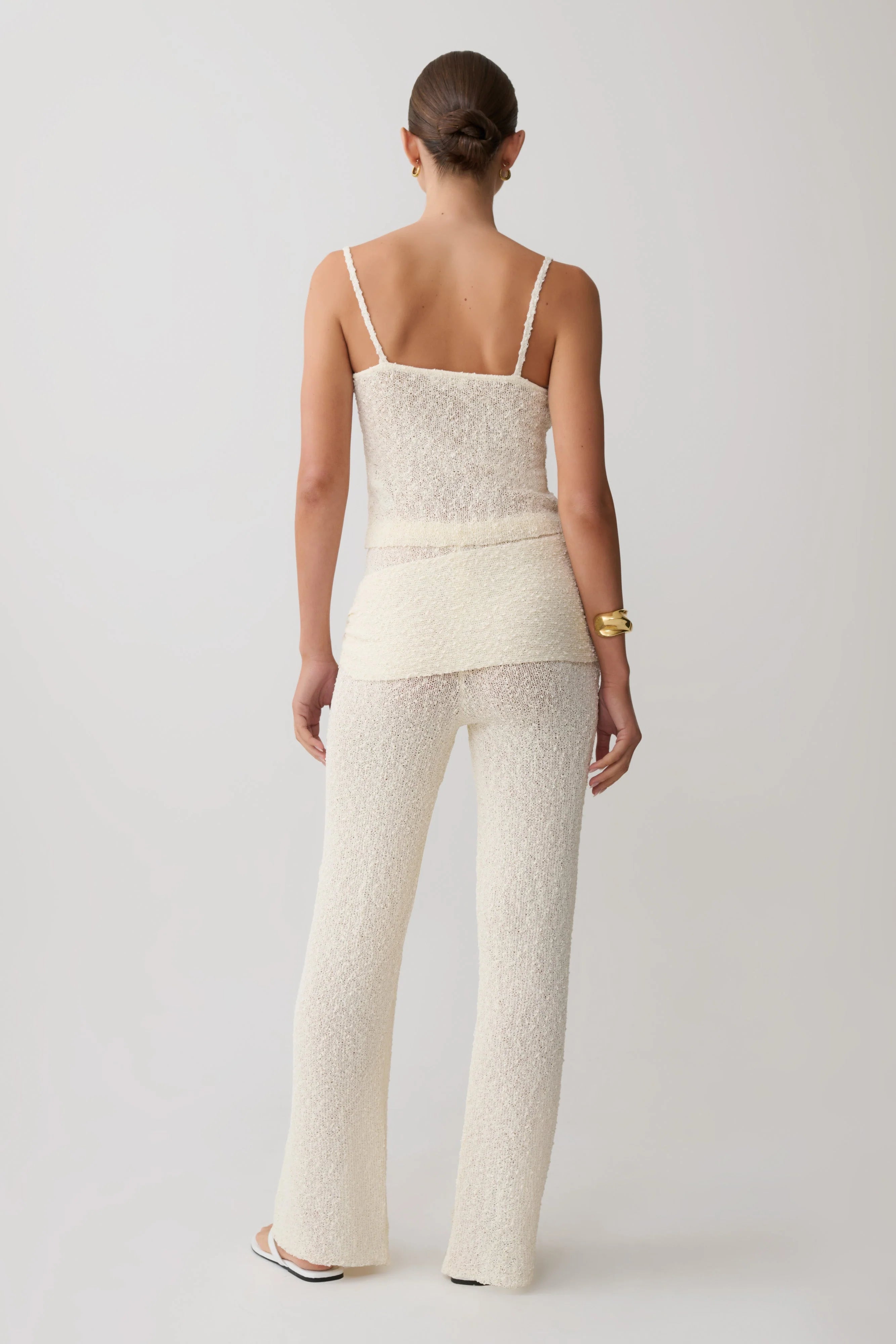 Mattais Boucle Knit Pants Ivory