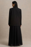 Spencer Black Chiffon Pleated Maxi Skirt
