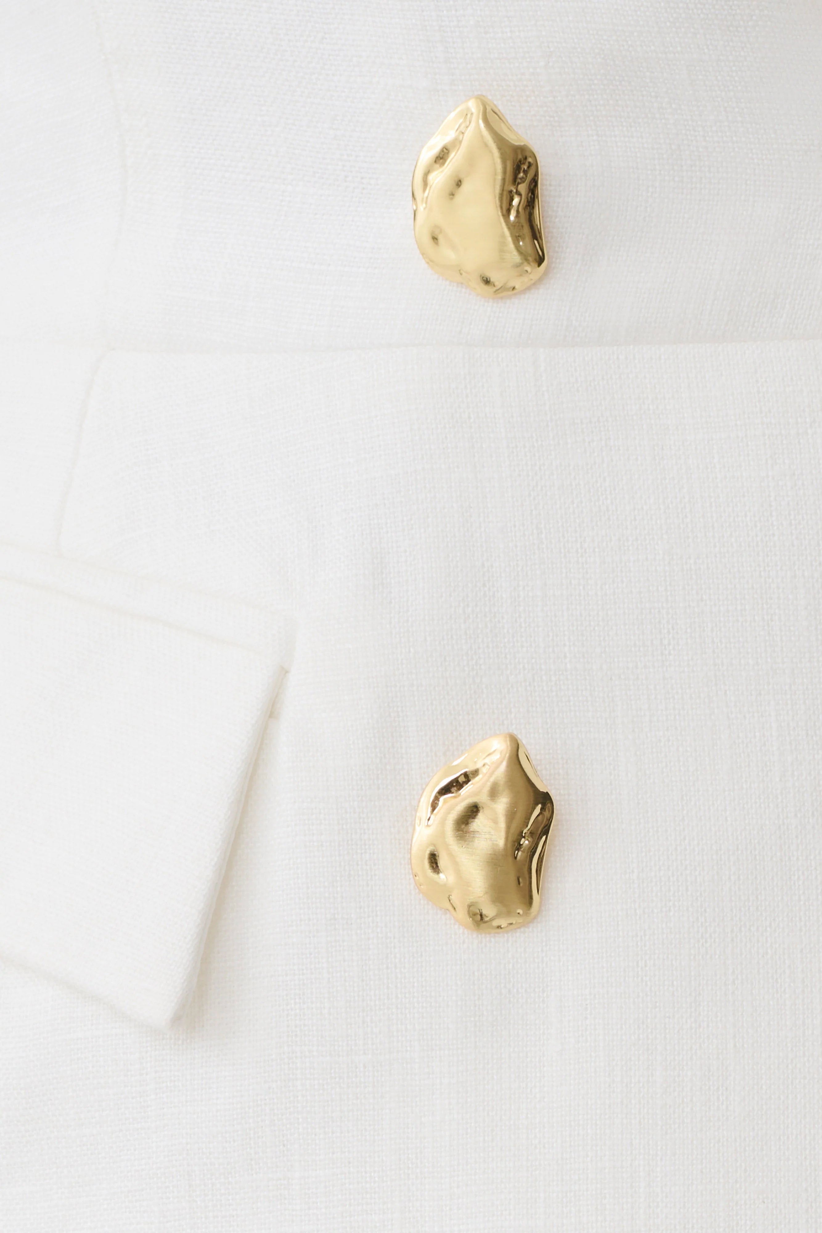 Oriana Linen Button Vest White