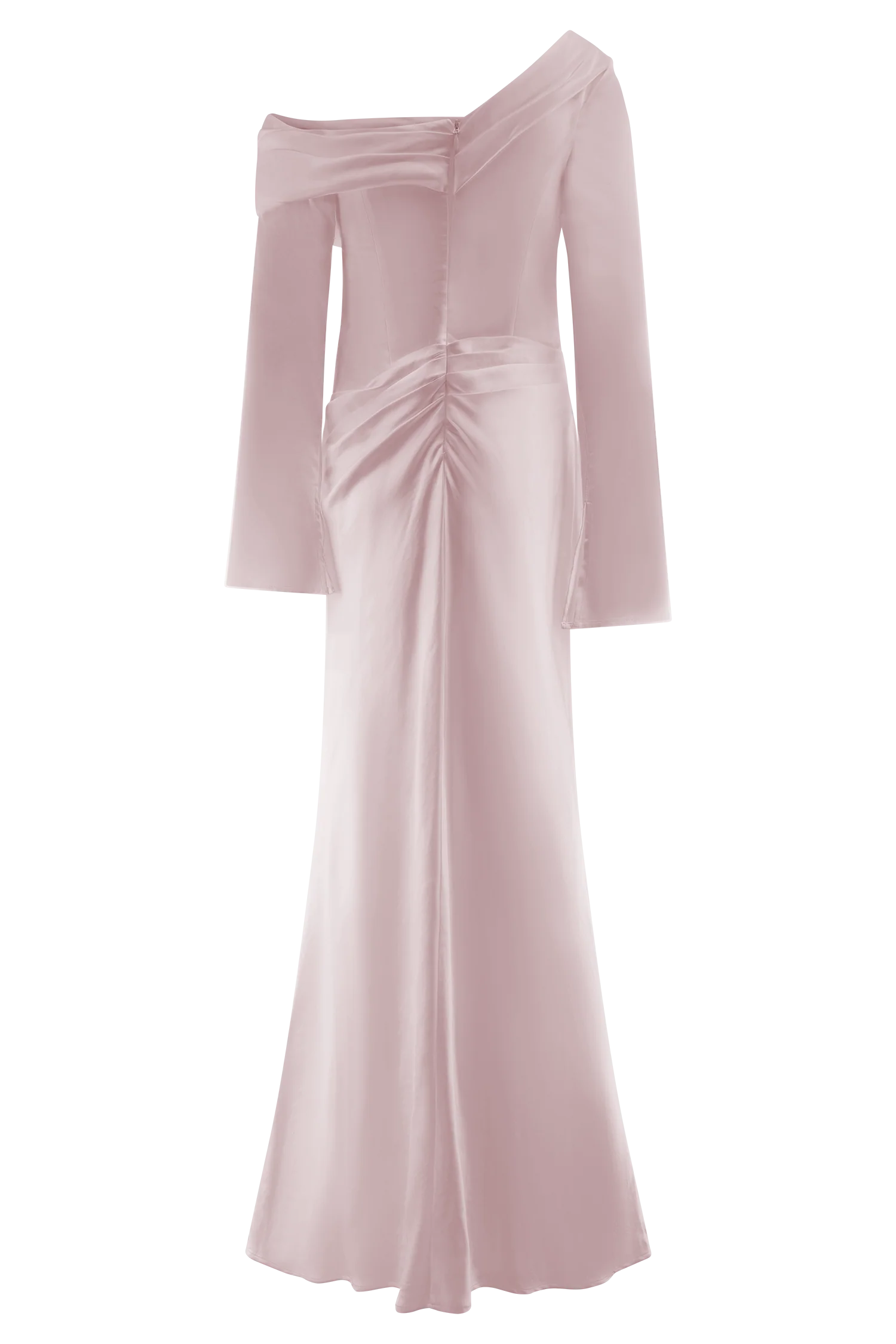Iris Long Sleeve Satin Maxi Dress Soft Pink