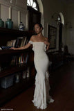 Etta Ruffle Slinky Maxi Dress Ivory