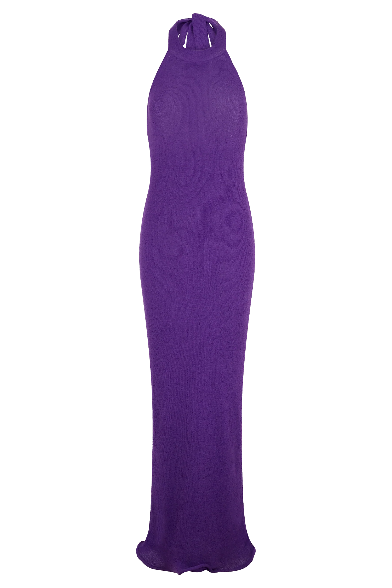 Melodie Halter Knit Maxi Dress Purple