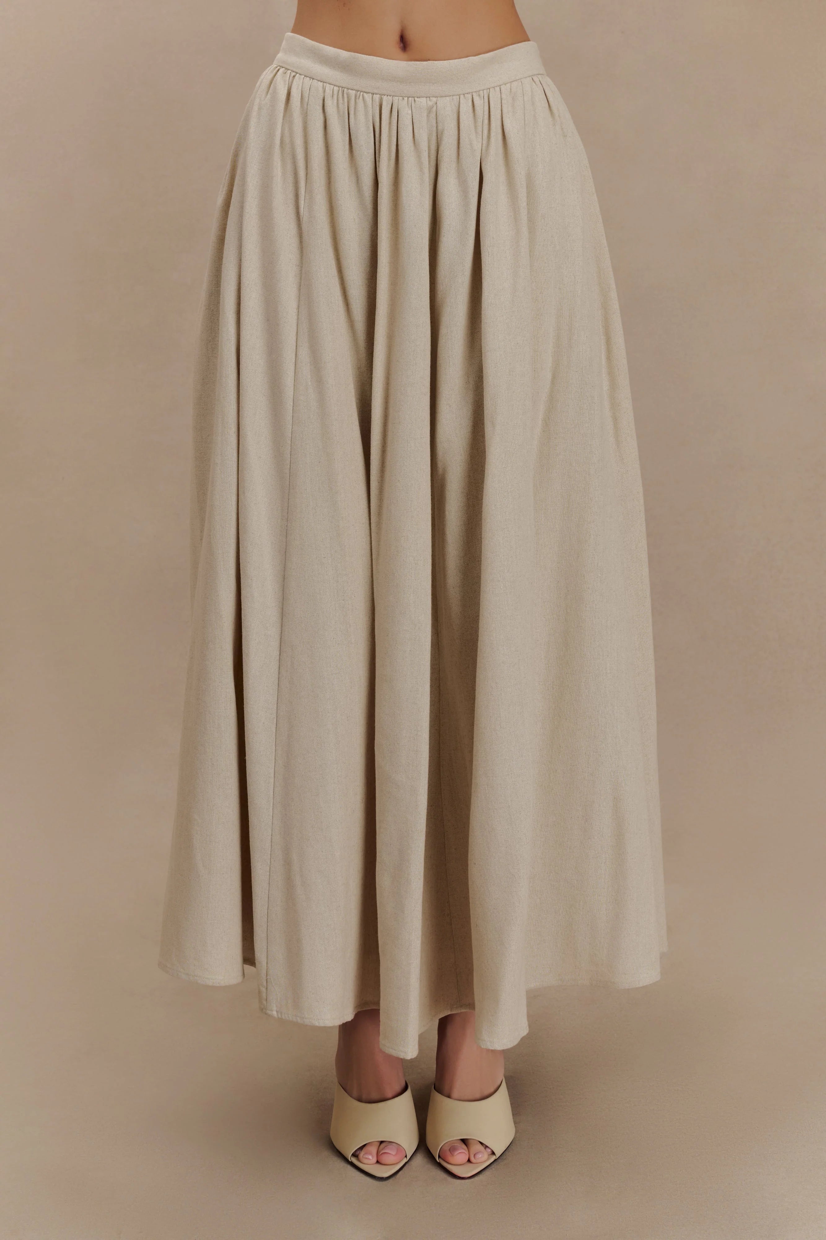 Clarence Linen A Line Maxi Skirt Natural