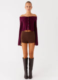 All Hours Cable Knit Plum