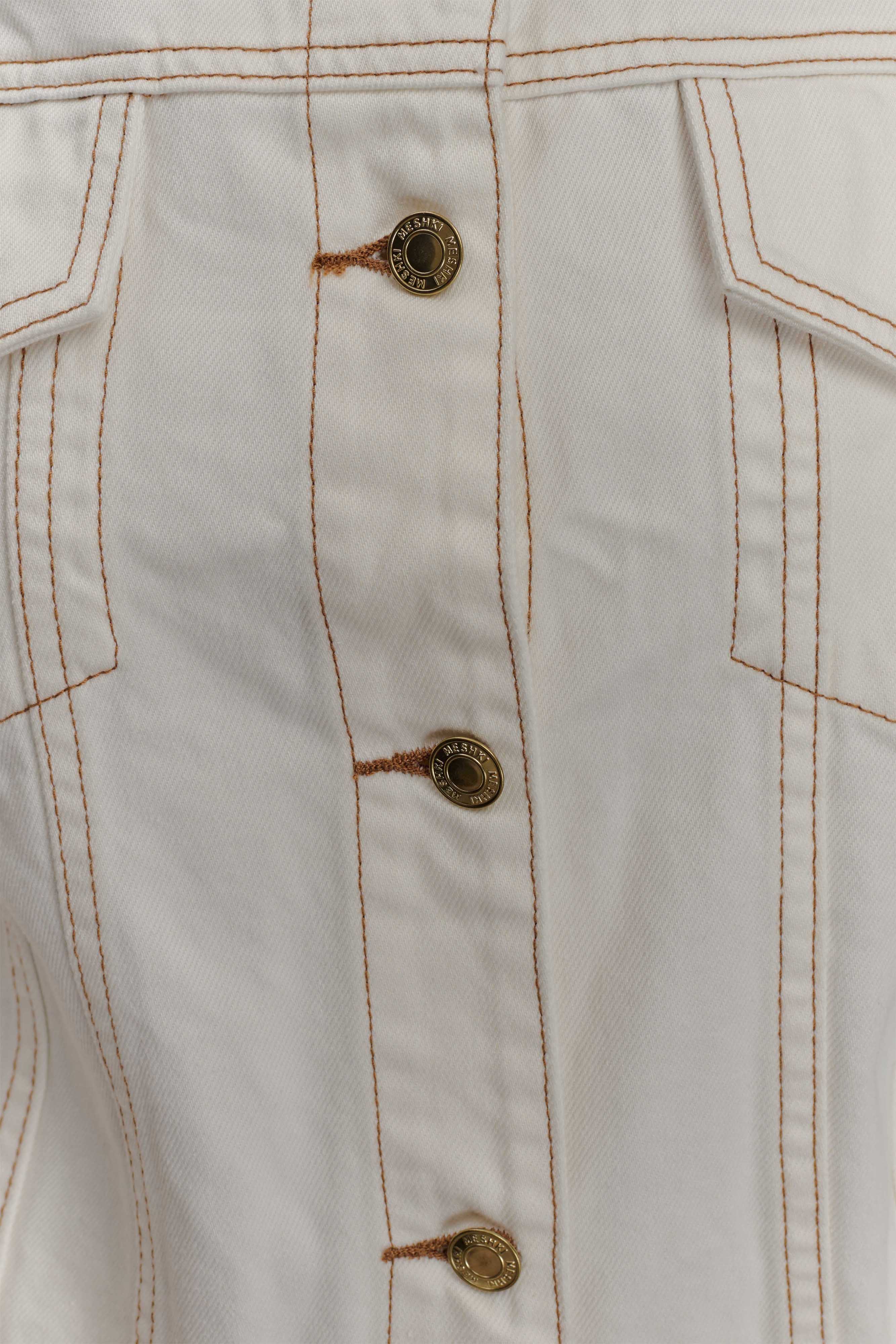 Kirra Cinched Denim Jacket White