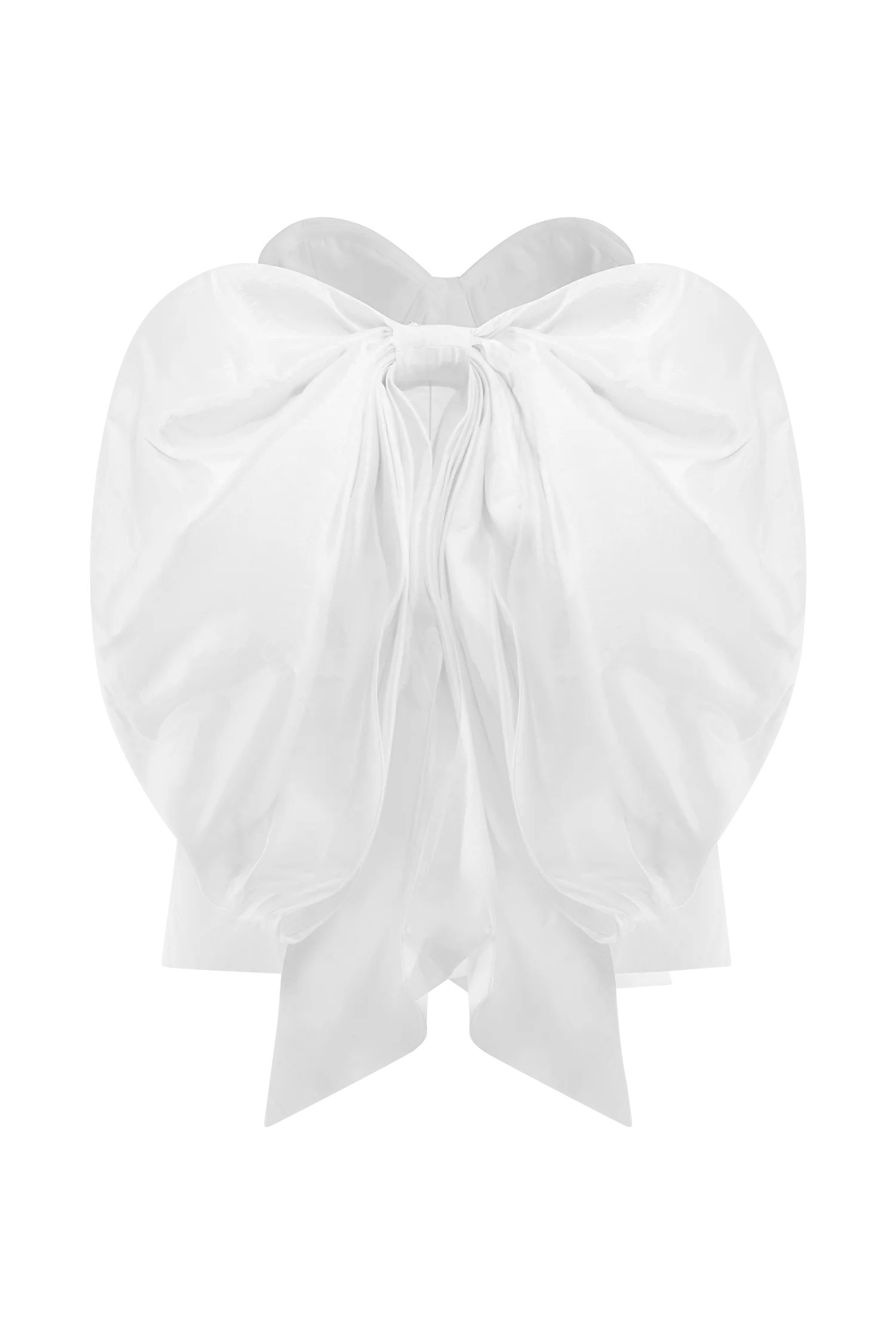 Suzette Taffeta Bow Mini Dress White
