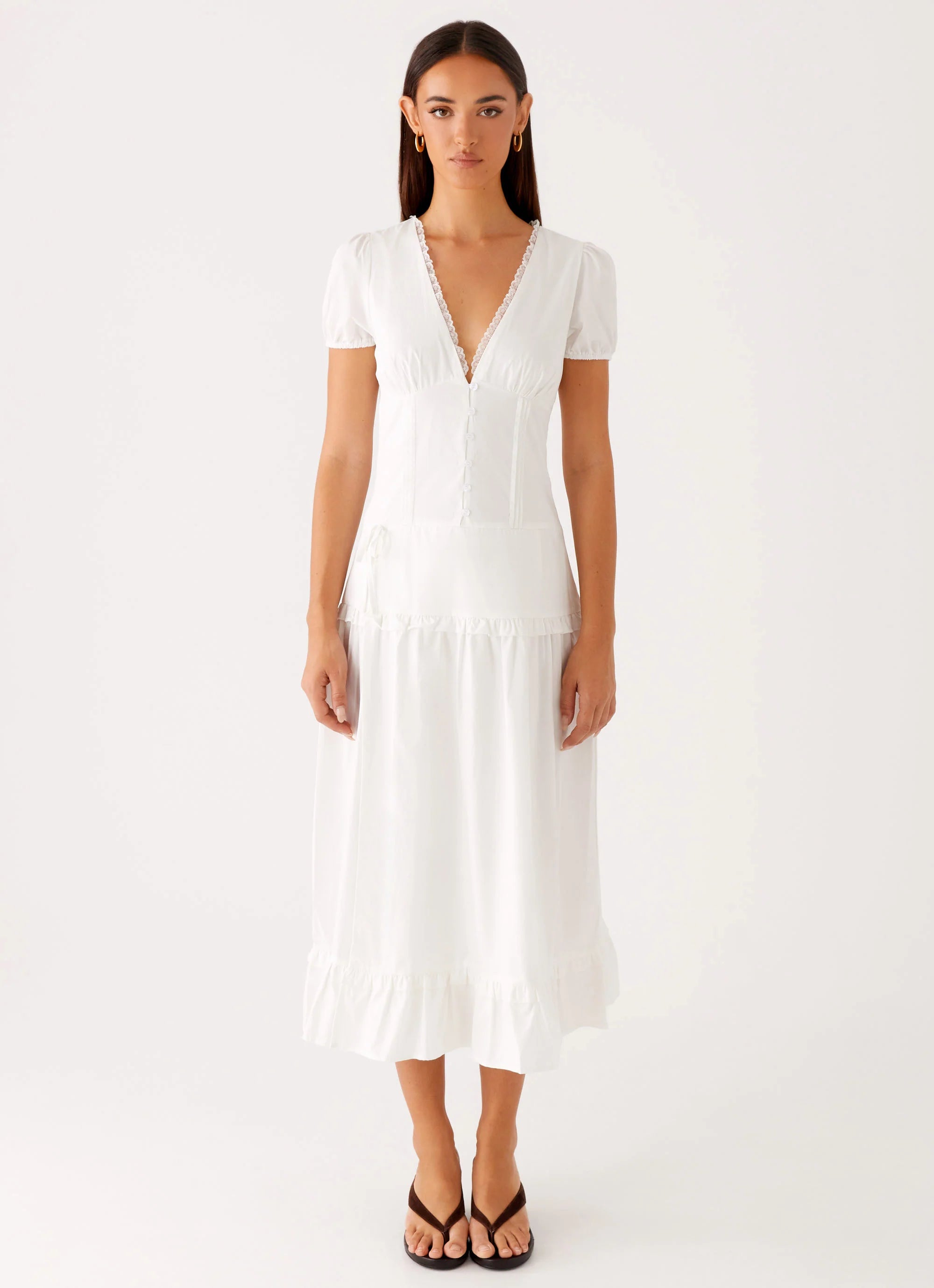 London Midi Dress White