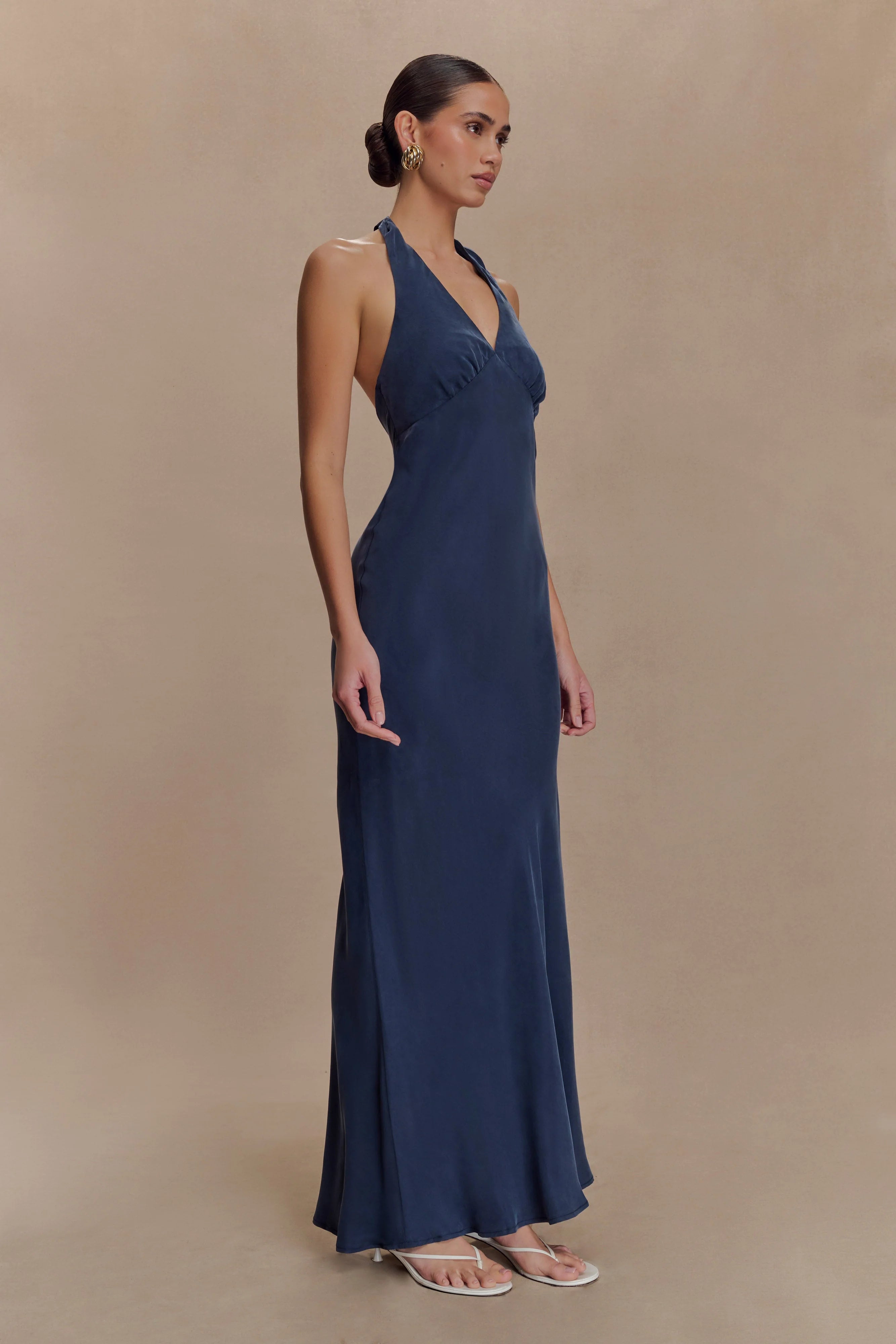 Louisiana Halter Maxi Dress Navy
