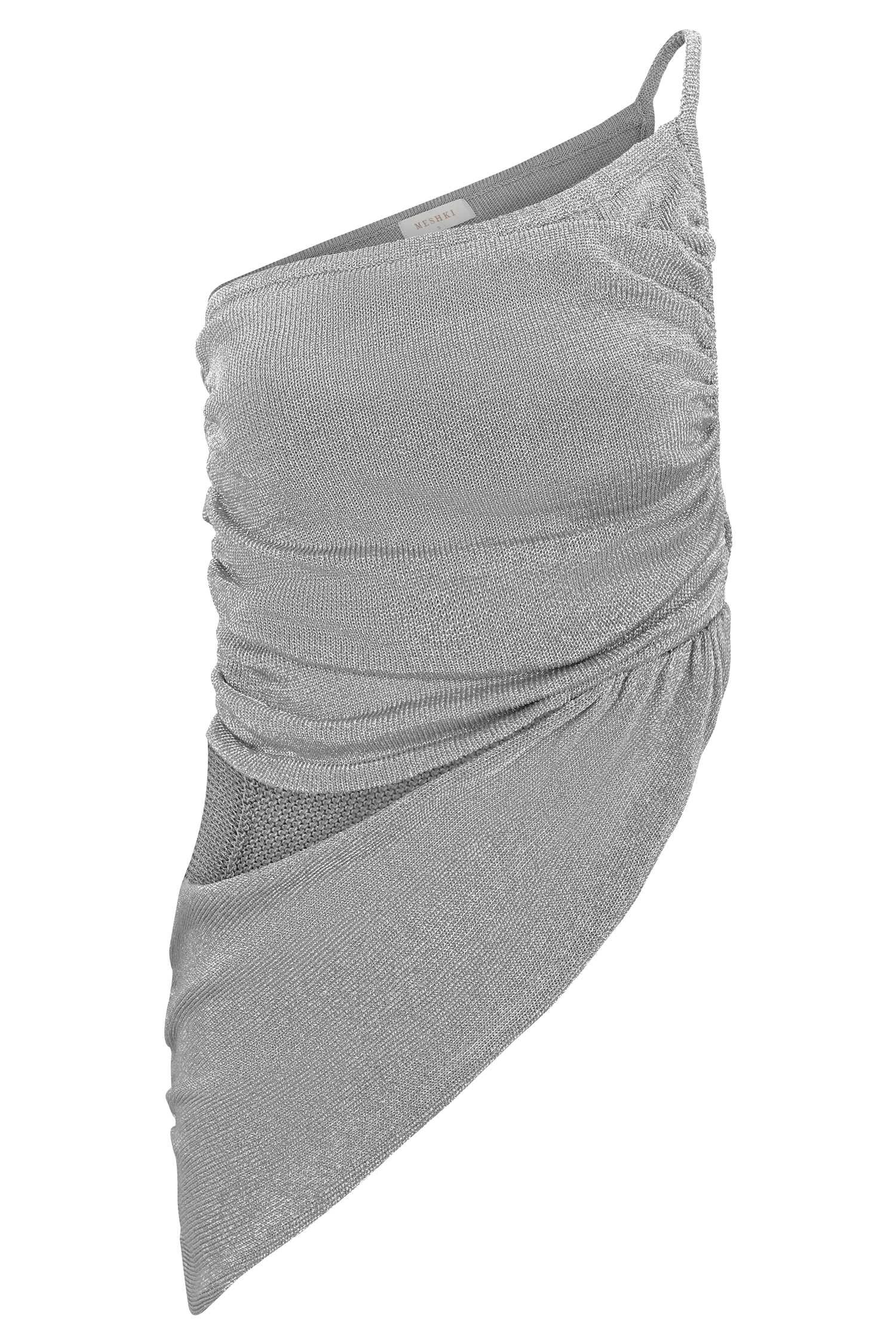 Corah Lurex Drape Knit Top Silver