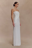 Mirren Strapless Slinky Maxi Dress White