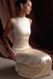 Violet Sleeveless Satin Maxi Dress Blush Gold