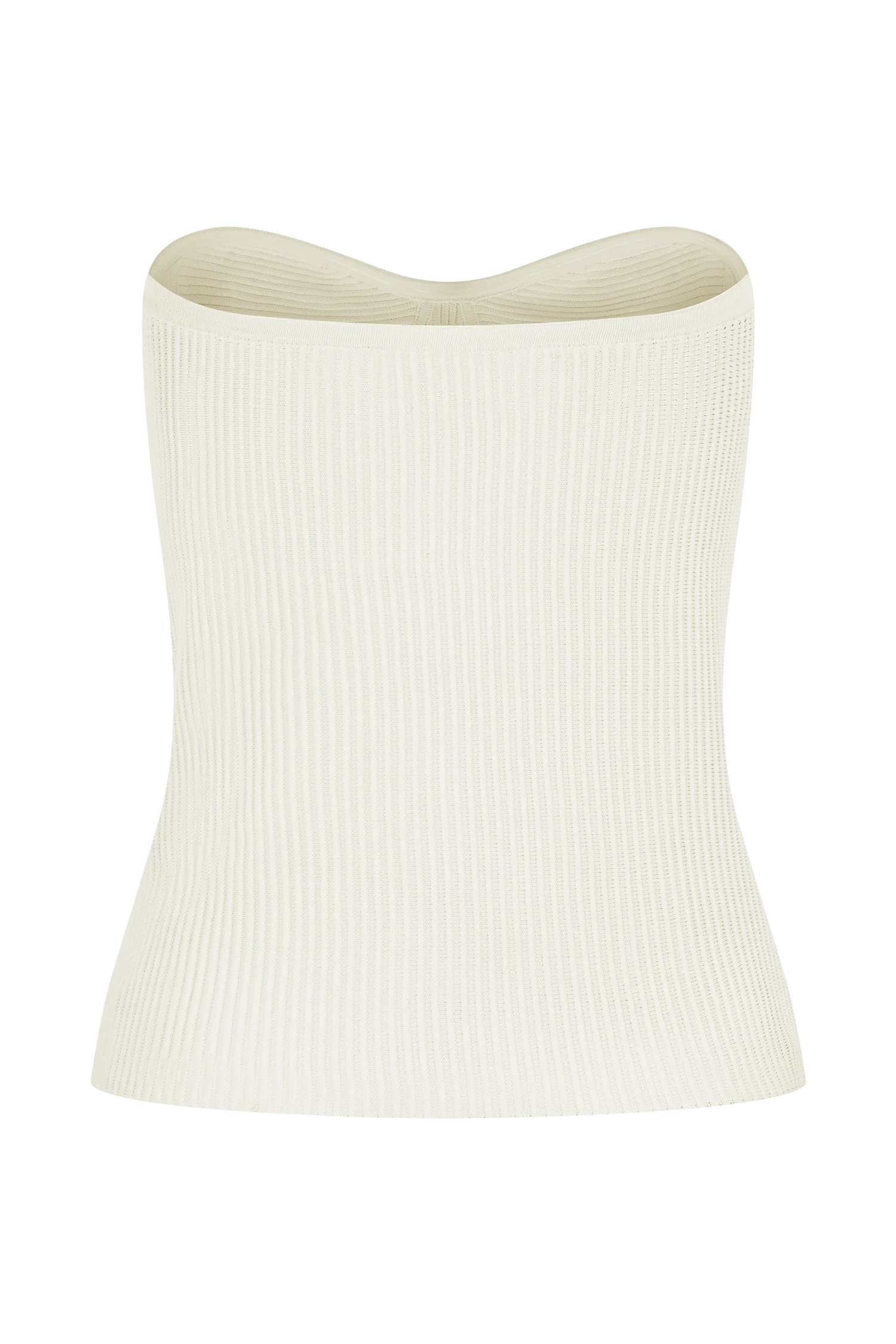 Elodie Strapless Cupped Knit Top Ivory