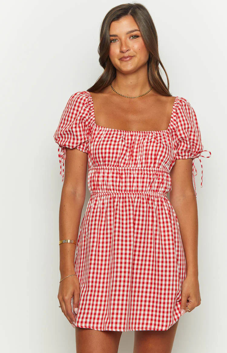 Im Yours Red Gingham Mini Dress