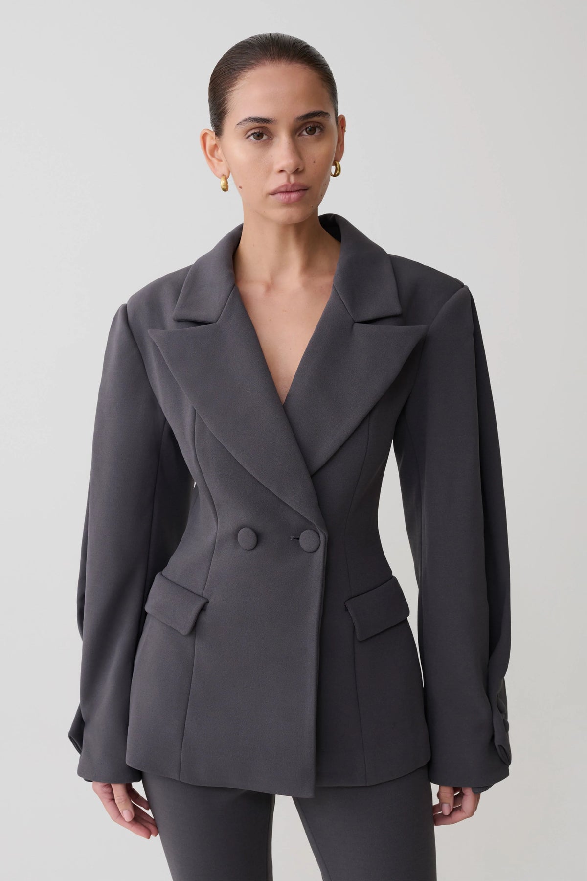 Wesley Structured Blazer Charcoal Shadow