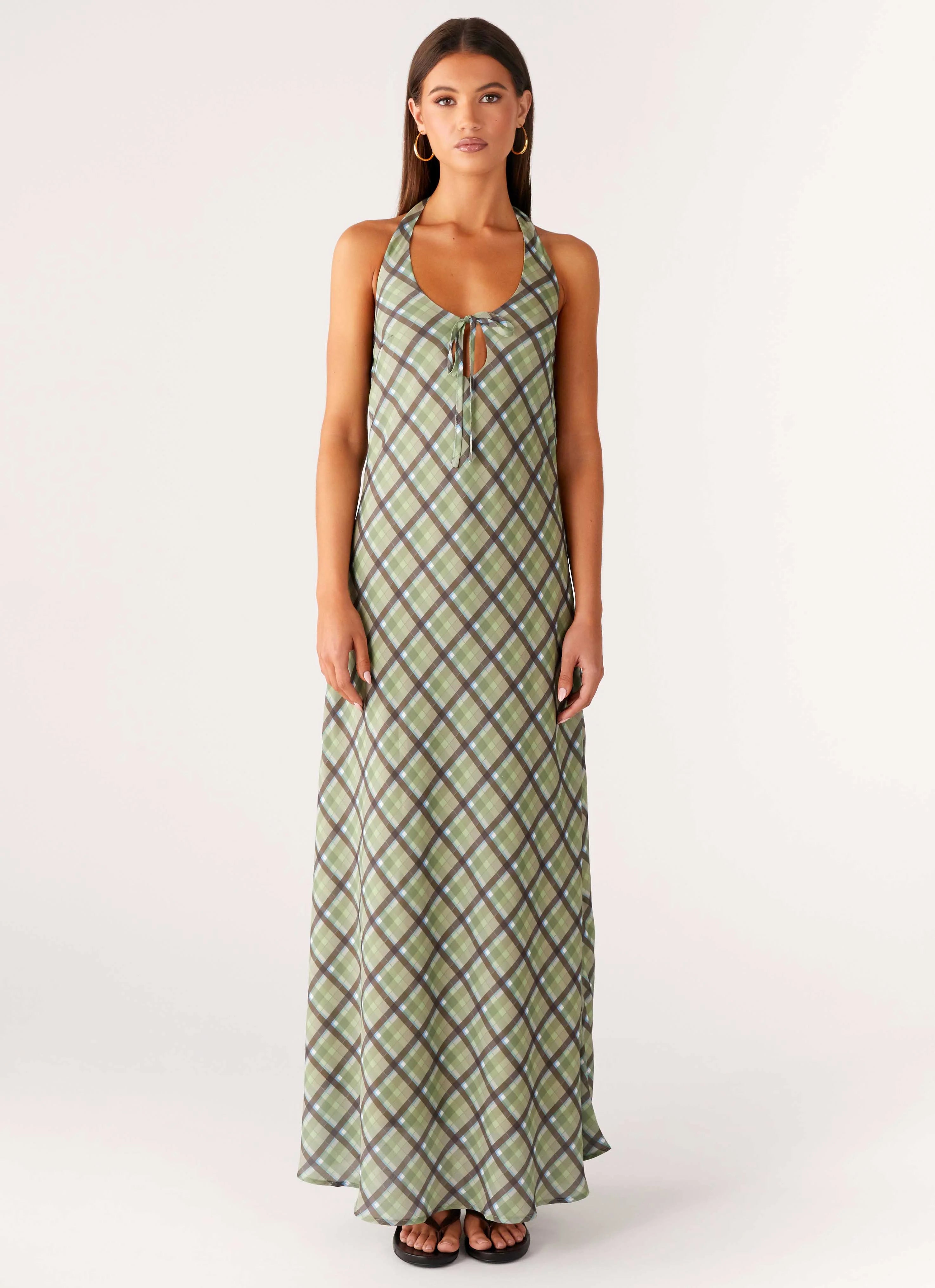 Coralie Maxi Dress Cedar Check