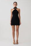 Hector Halter Neck Knit Mini Dress Black