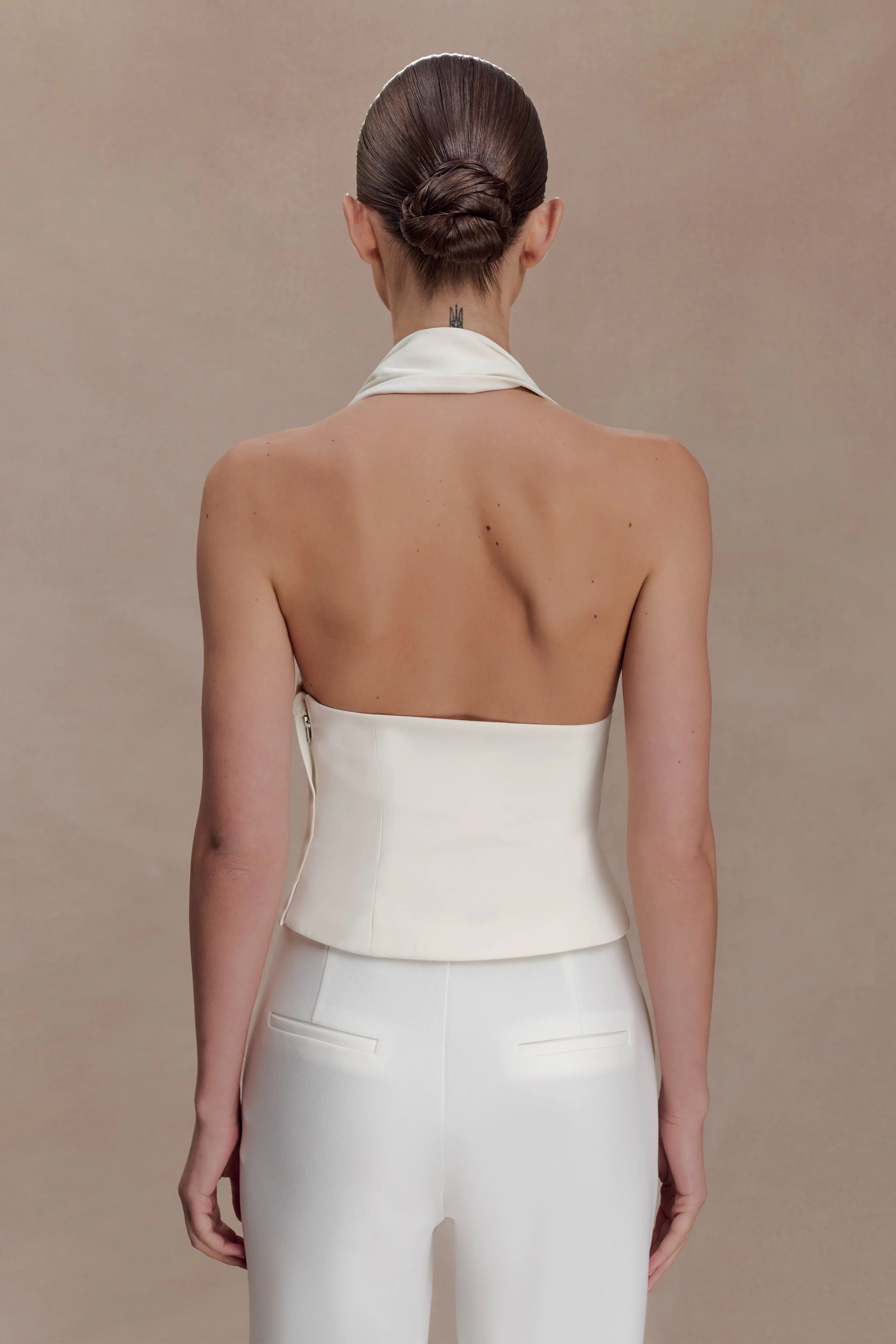 Marina Halter Top With Hardware Ivory