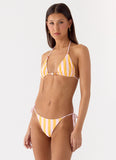On The Go Bikini Top Orange Stripe