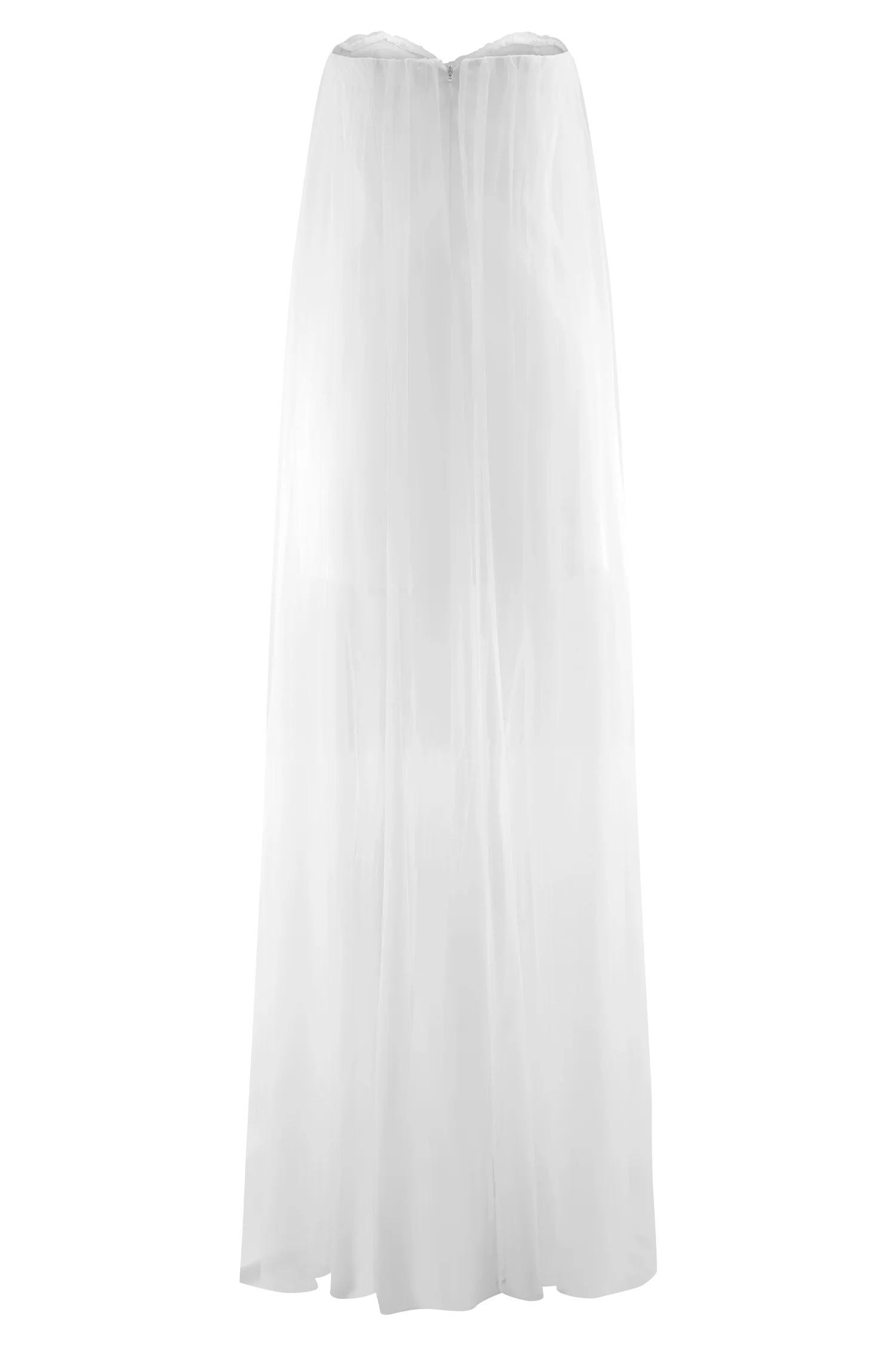 Bettany Chiffon Strapless Maxi Dress White