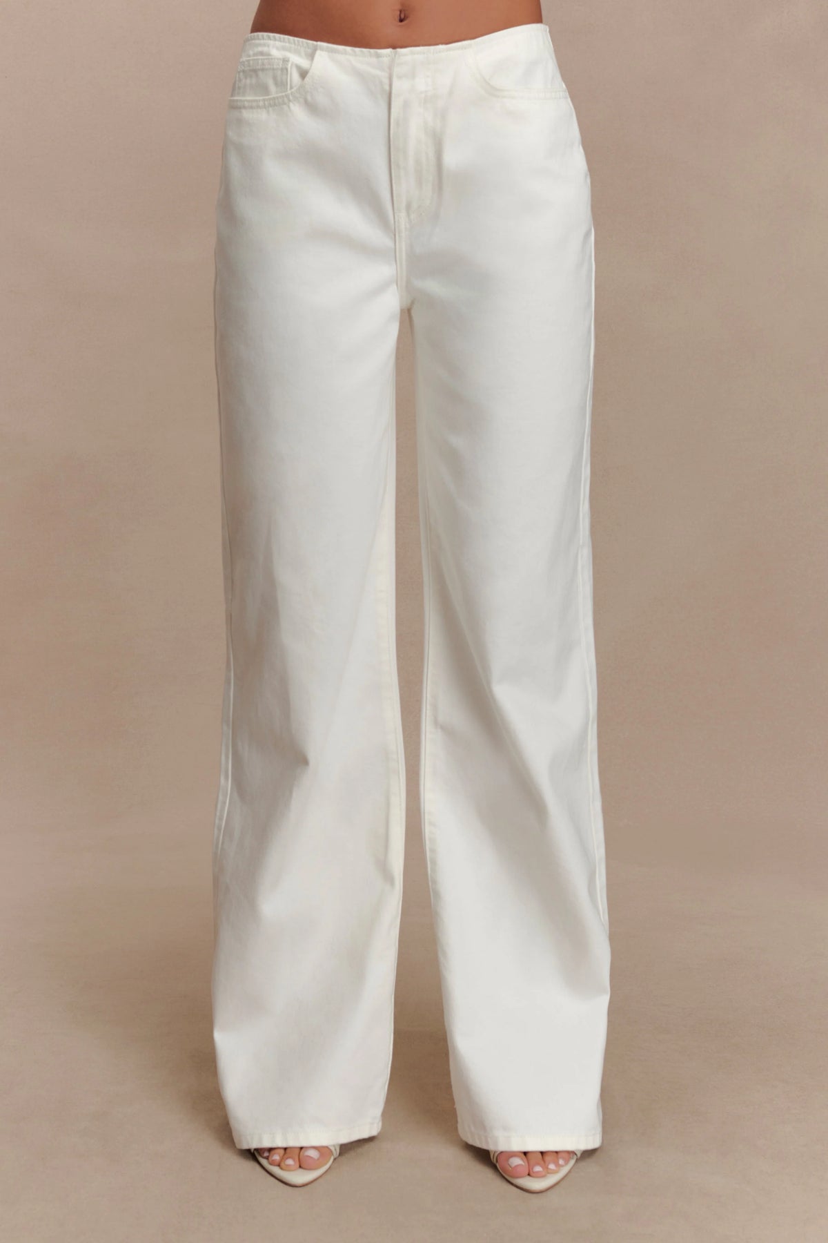 Caitlin Mid Rise Denim Jeans White