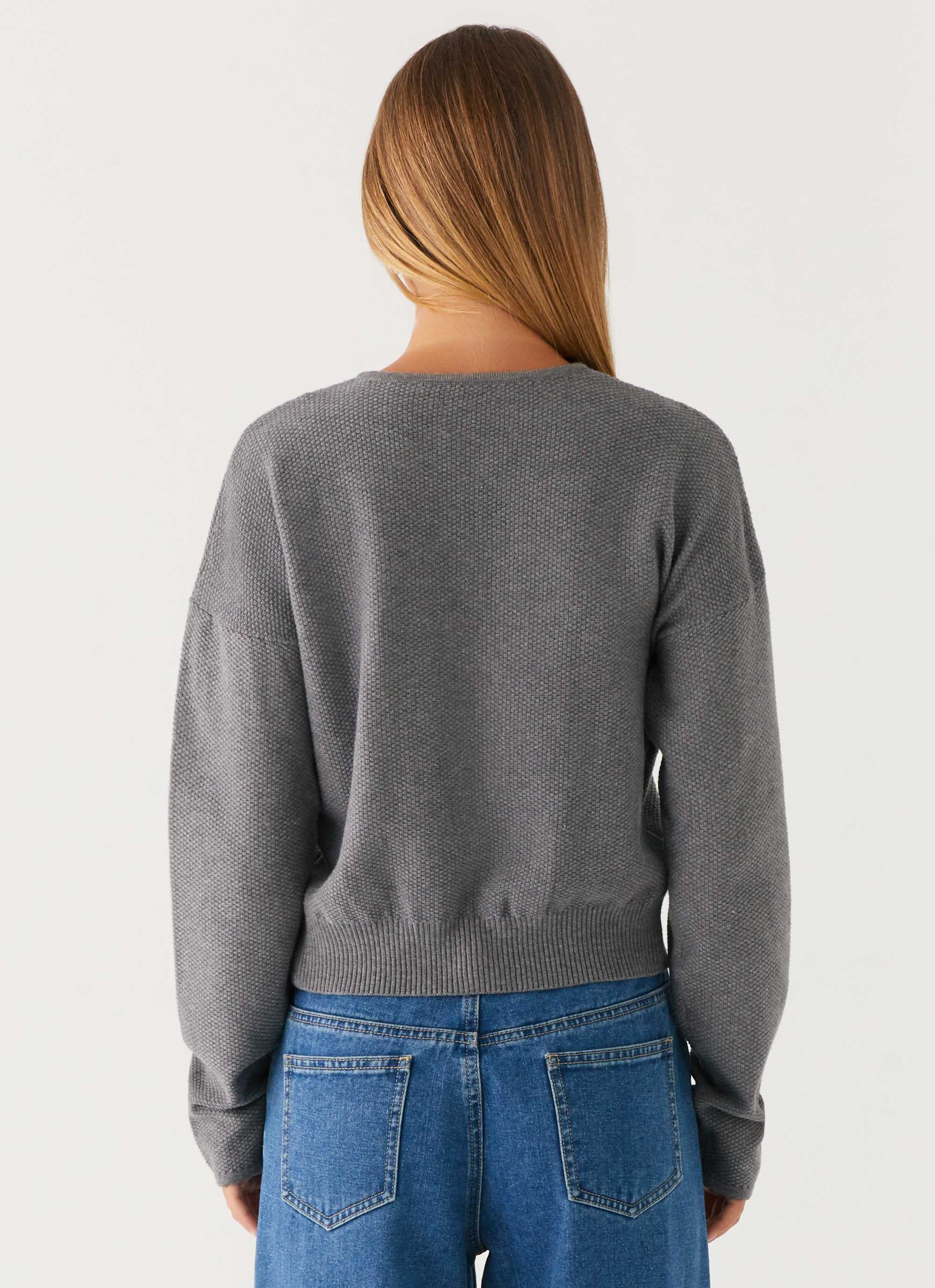 Etty Knit Cardigan Dark Grey
