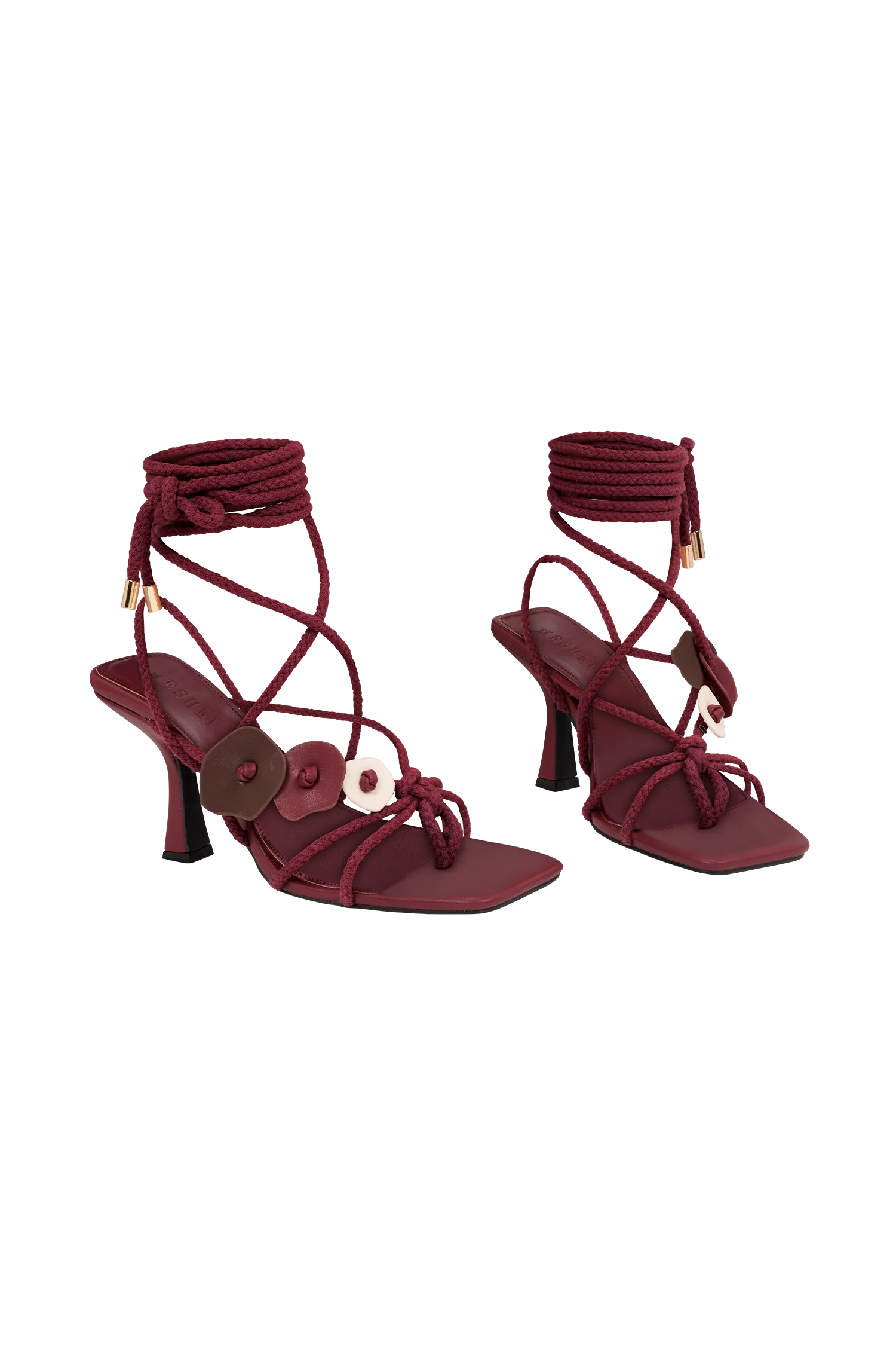 Ezekiel Strappy Sandal Heel Wine