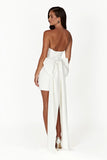 Meredith Strapless Bow Mini Dress White