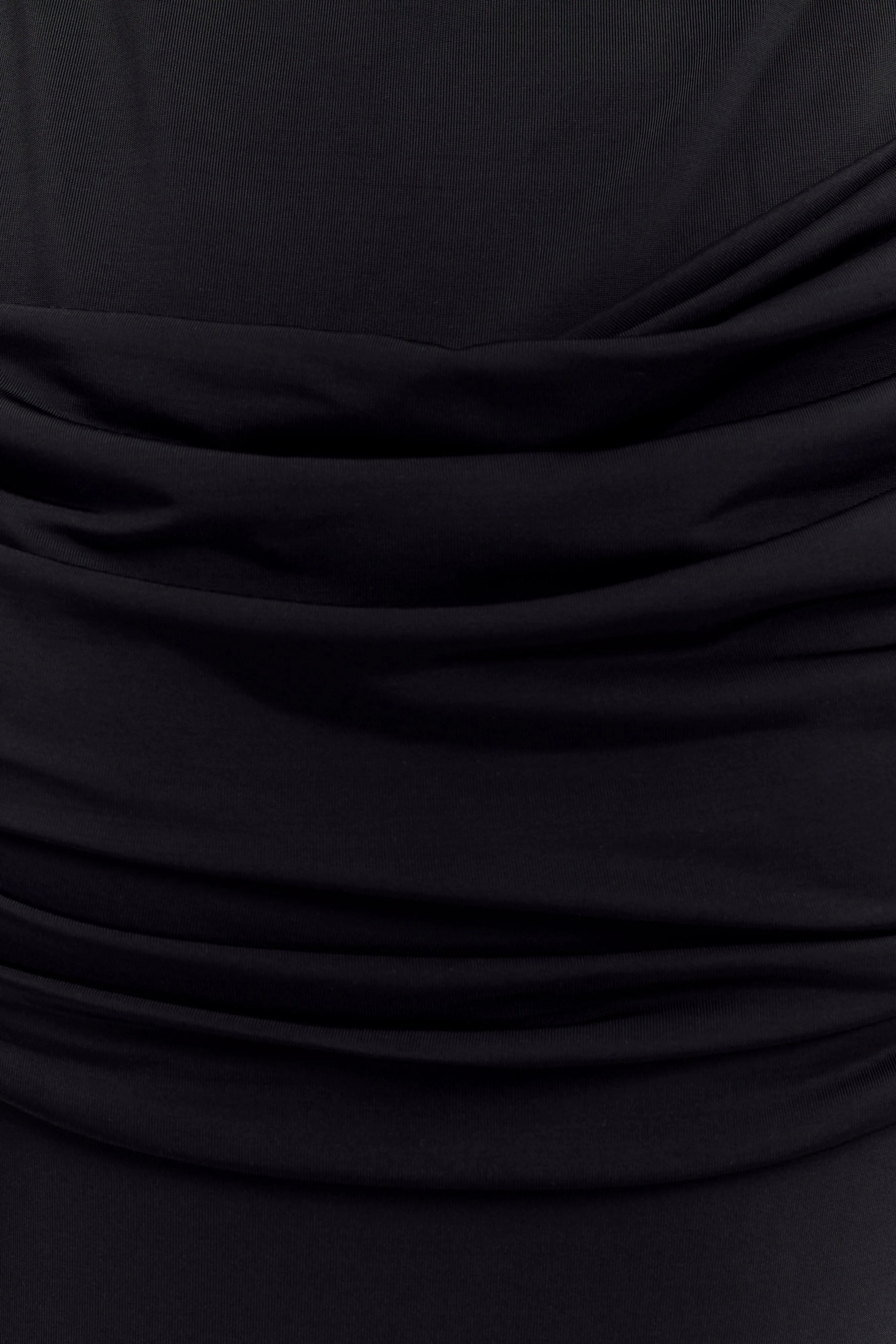 Henley Slinky Drape Maxi Dress Black