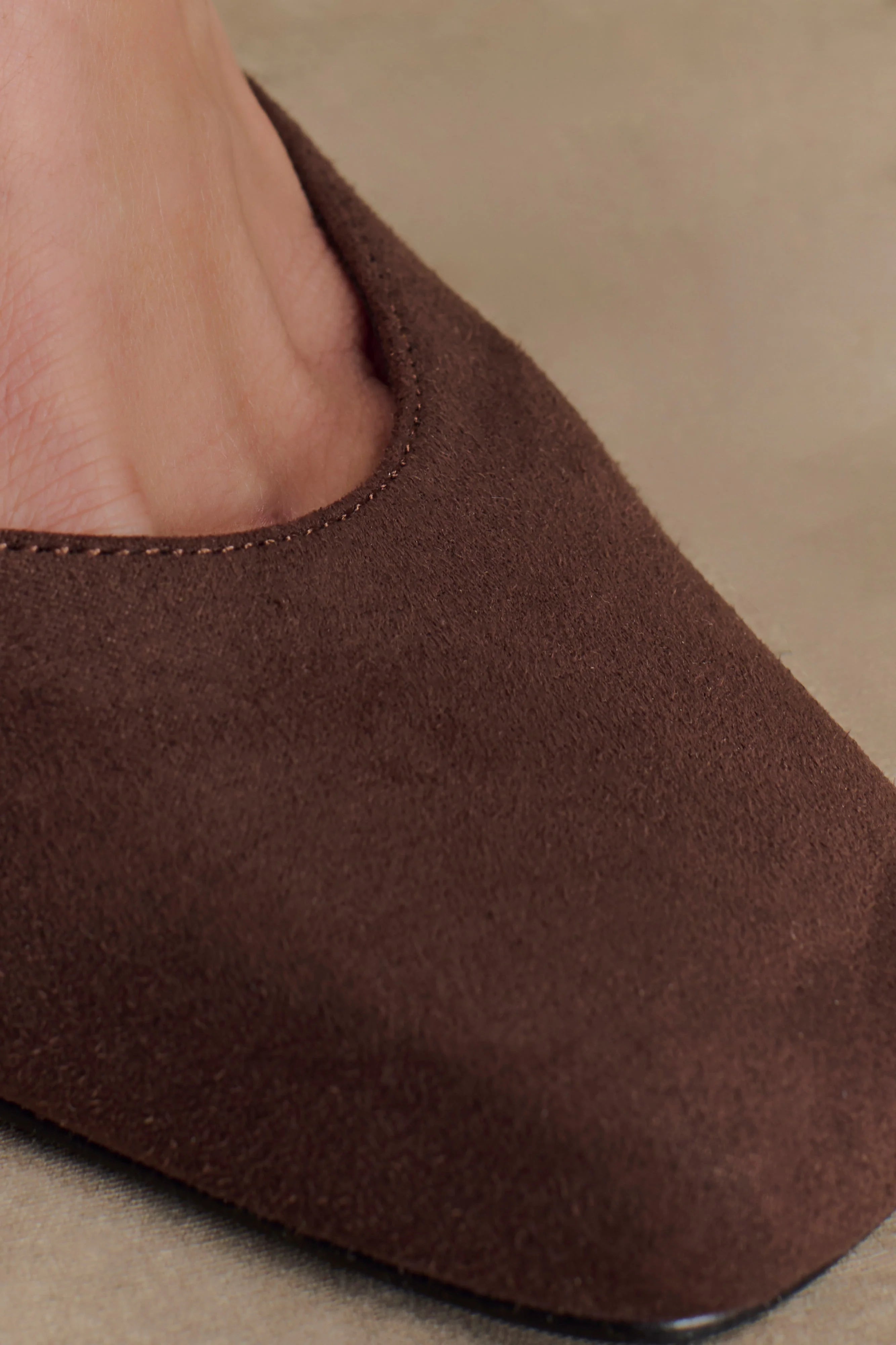 Kaleen Faux Suede Wedge Heel Chocolate