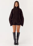 Marlow Faux Suede Jacket Chocolate
