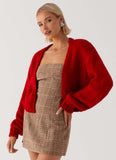 Jasleen Knit Cardigan Red