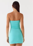 Lindie Strapless Mini Dress Pale Aqua