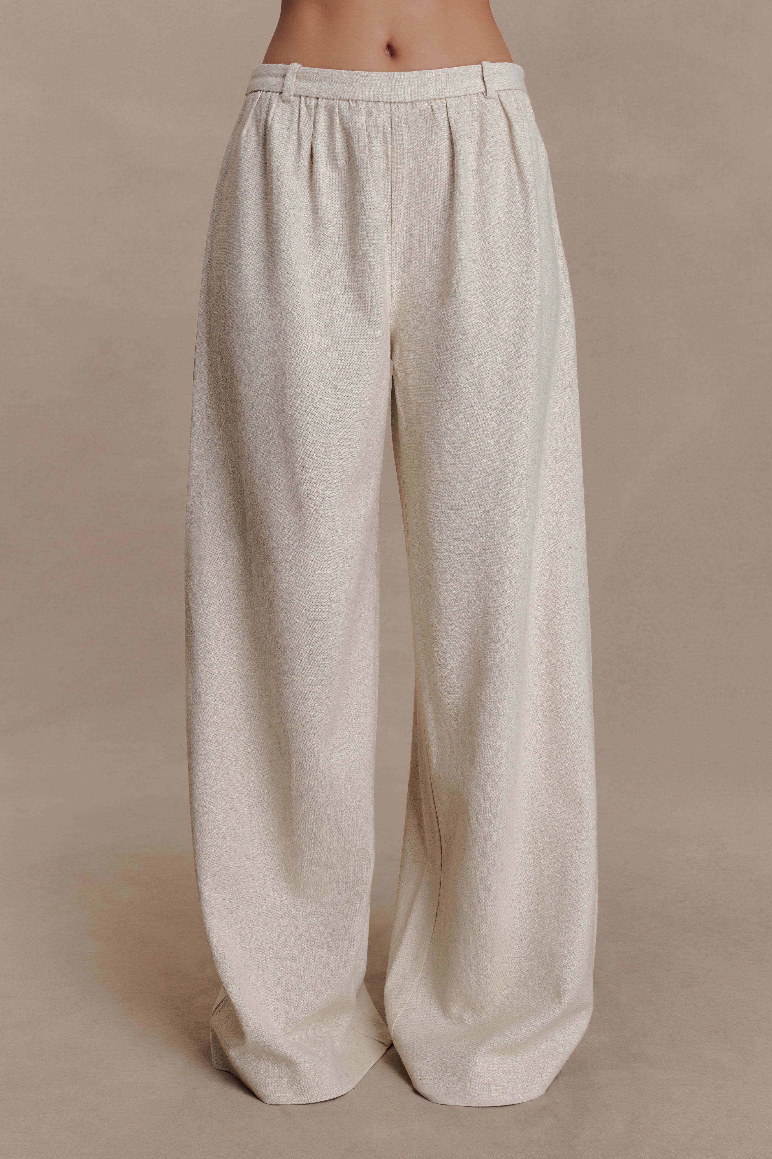 Gabby Straight Leg Linen Pants Natural
