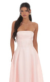 Sheen Empire Waist Maxi Dress in Pink