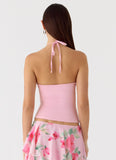 Roll Out Halter Top Petal Pink