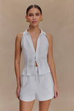 Scout Linen Belted Shorts White