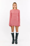 Elmer Red Stripe Long Sleeve Knit Mini Dress