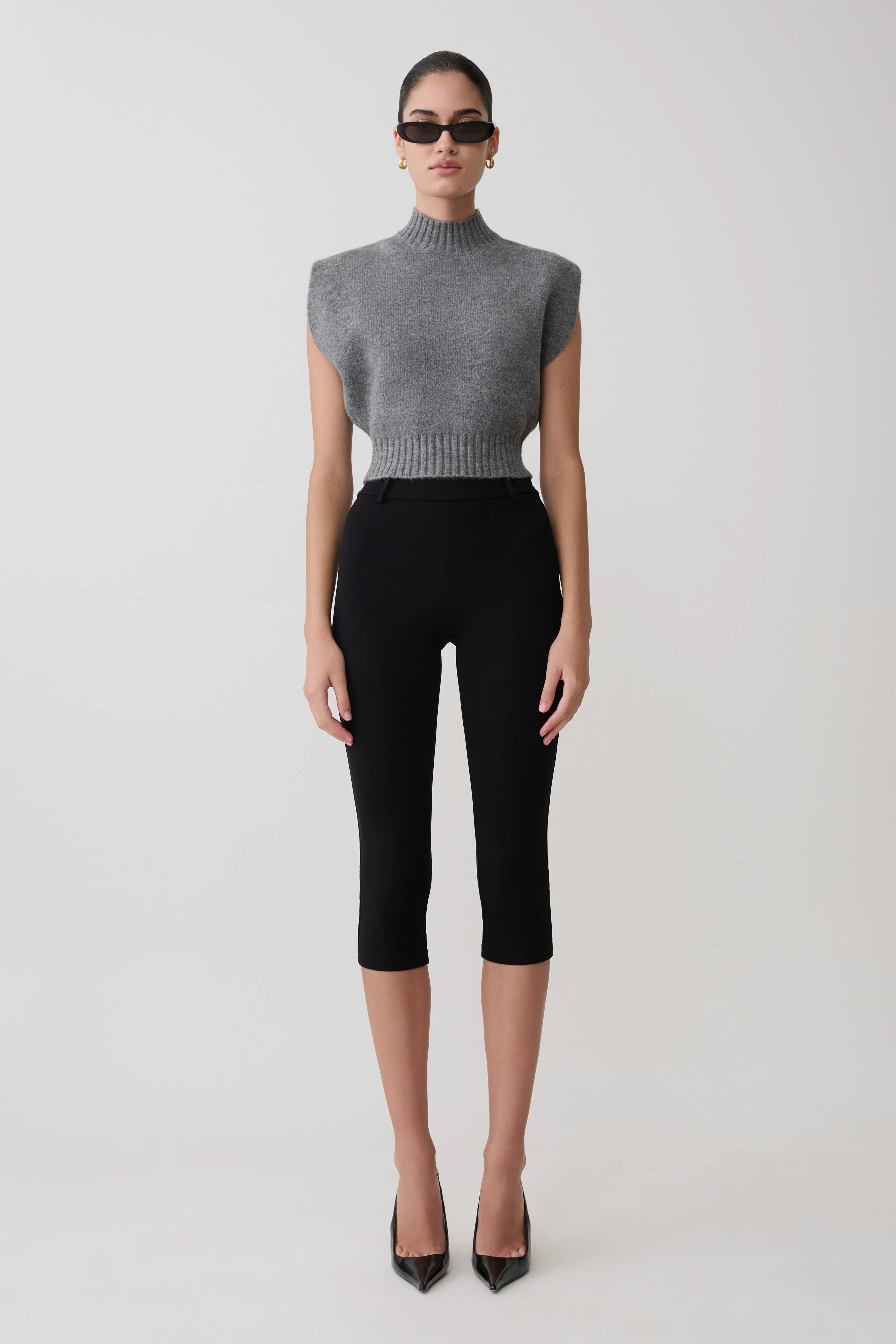 Niko Knit Oversized Top Charcoal