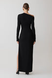 Thalyn Crepe Maxi Dress With Split Black