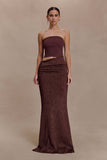 Jasiel Strapless Knit Maxi Dress Chocolate