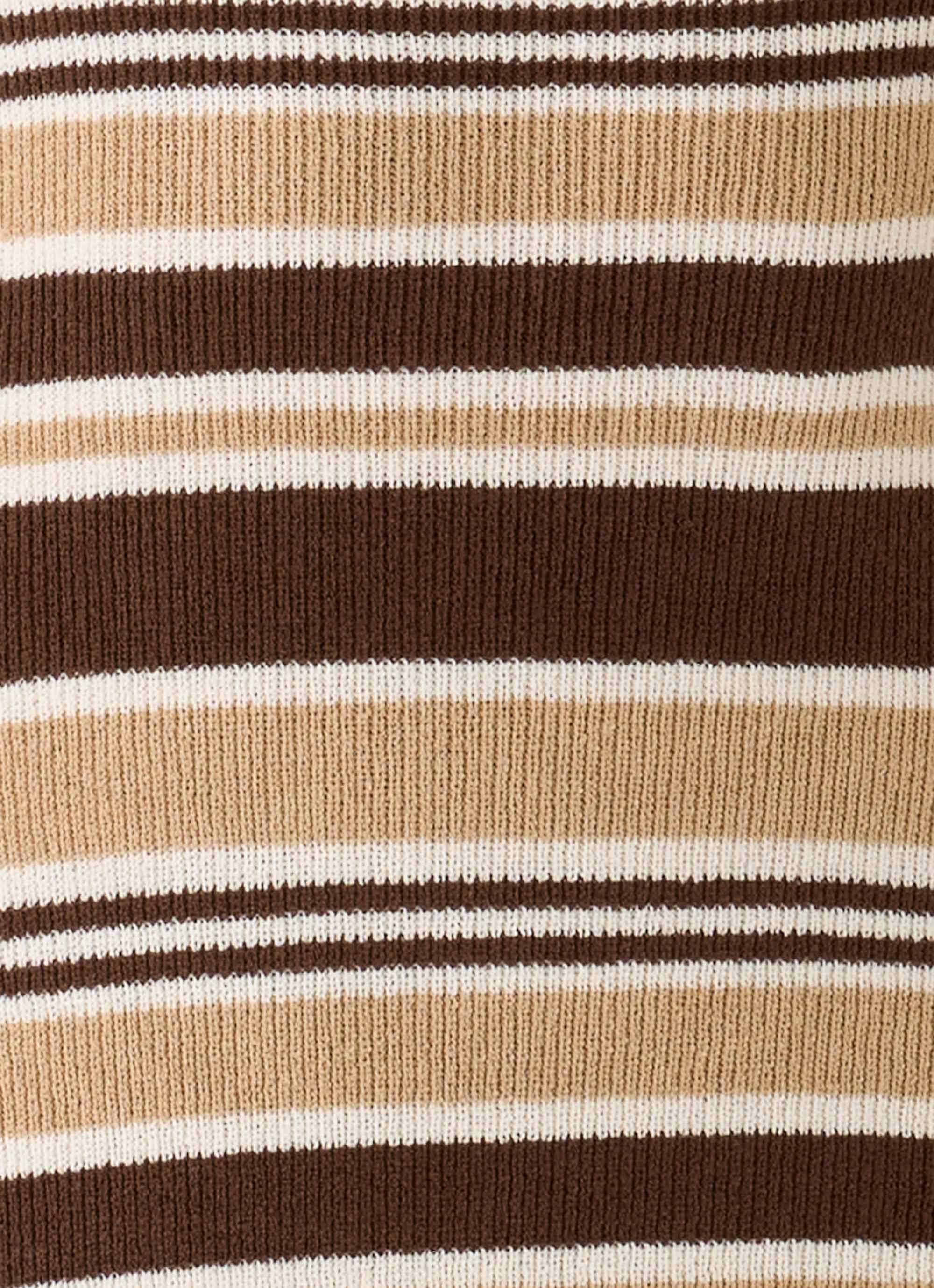 Antonie Knit Maxi Dress Chocolate Olive Stripe