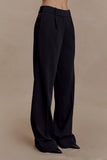 Fatima Satin Straight Leg Pant Black