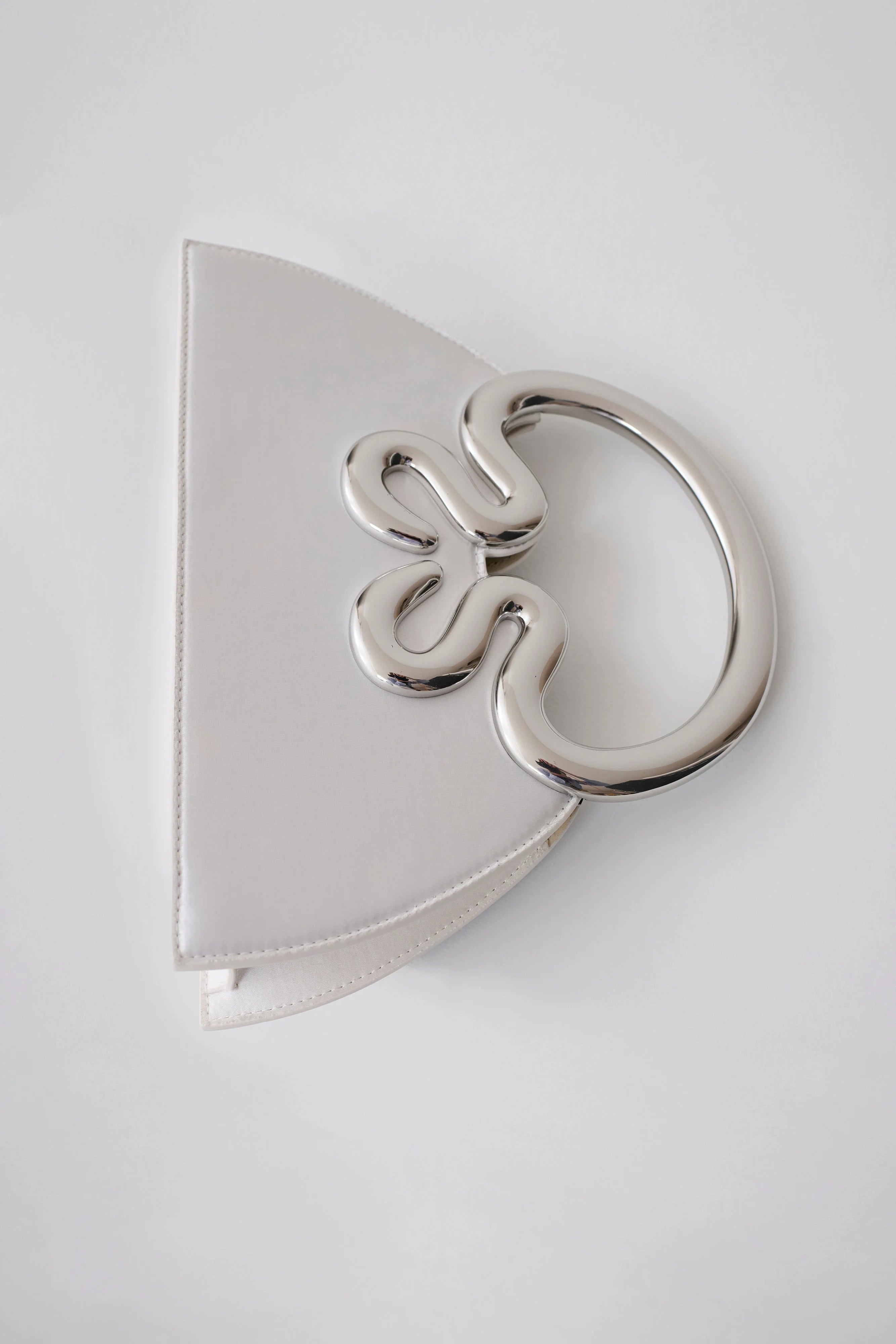 Elianne Satin Frame Clutch Bag White