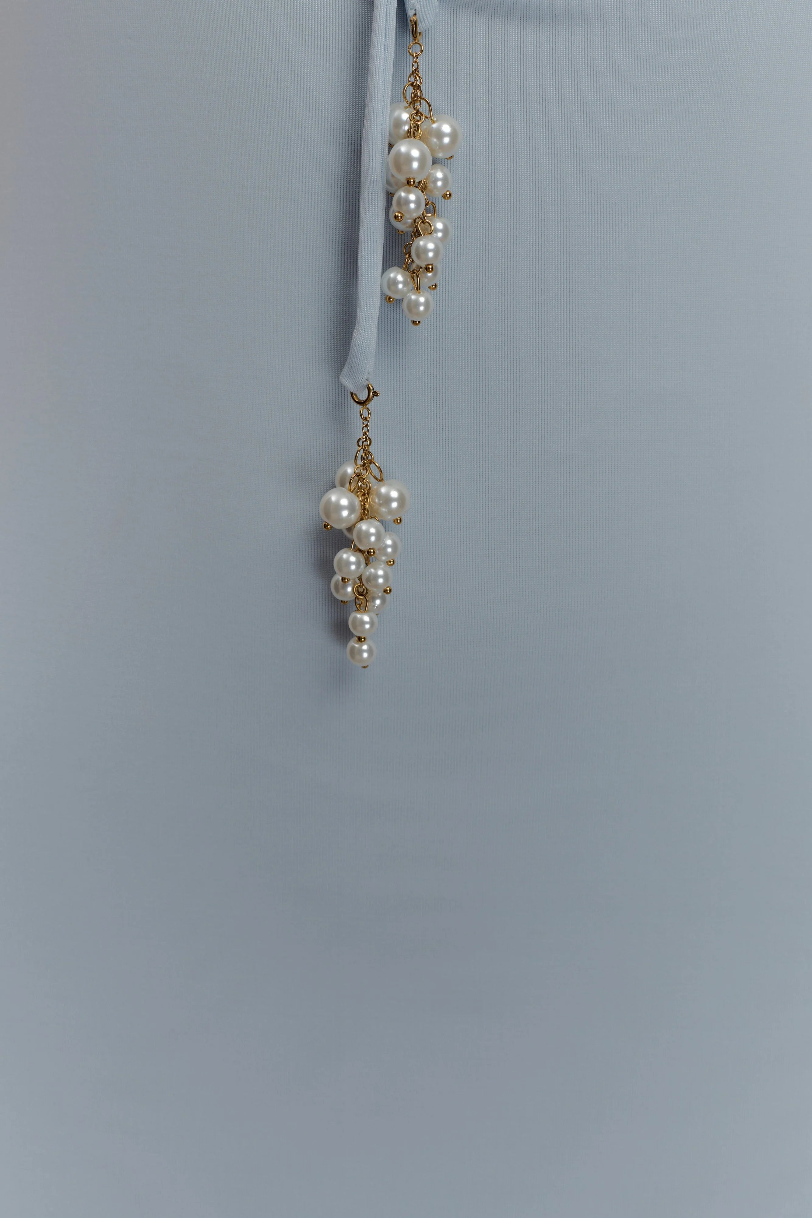 Beryl Slinky Maxi Dress With Pearls Pale Blue